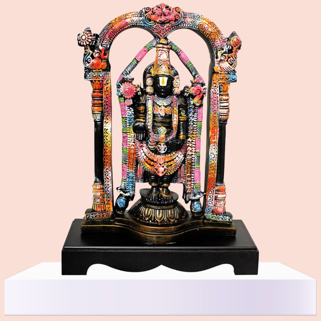 Lord Tirupati Balaji Idol With Base Black Multicolor 40 cm-G57W1124KMLMX