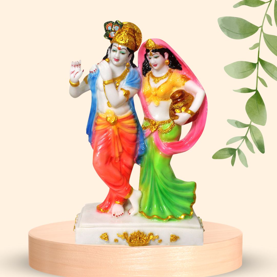 Matki Radha Krishan Statue Marble Look 40 cm G57X1378WMCGX