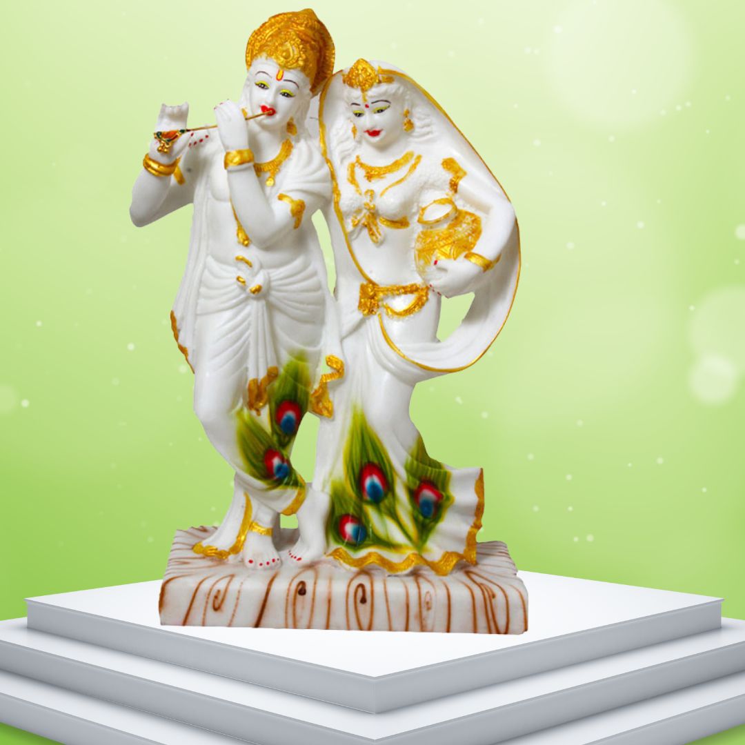 Matki Radha Krishna Statute Marble Look 39 cm-G57R1298WGCMX