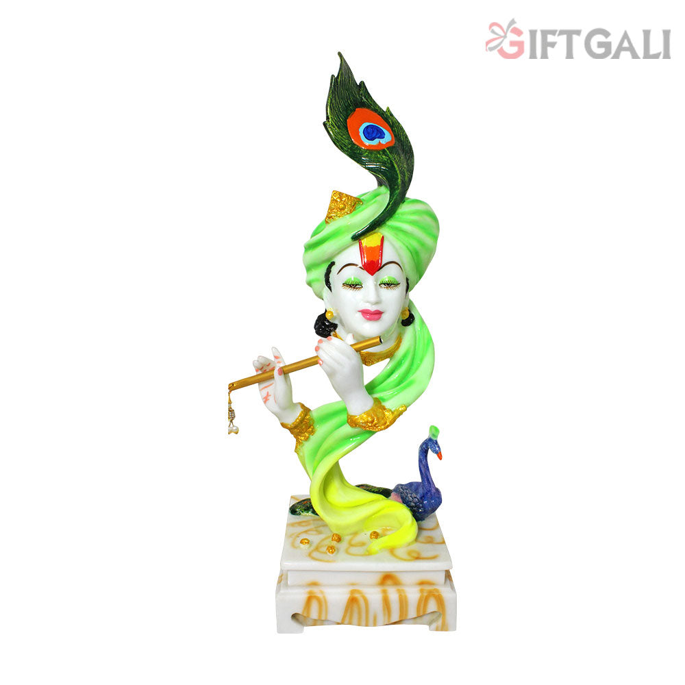 Modern Art Flute Krishana Statue Showpiece Marble 60 cm G57X1351WUCGX