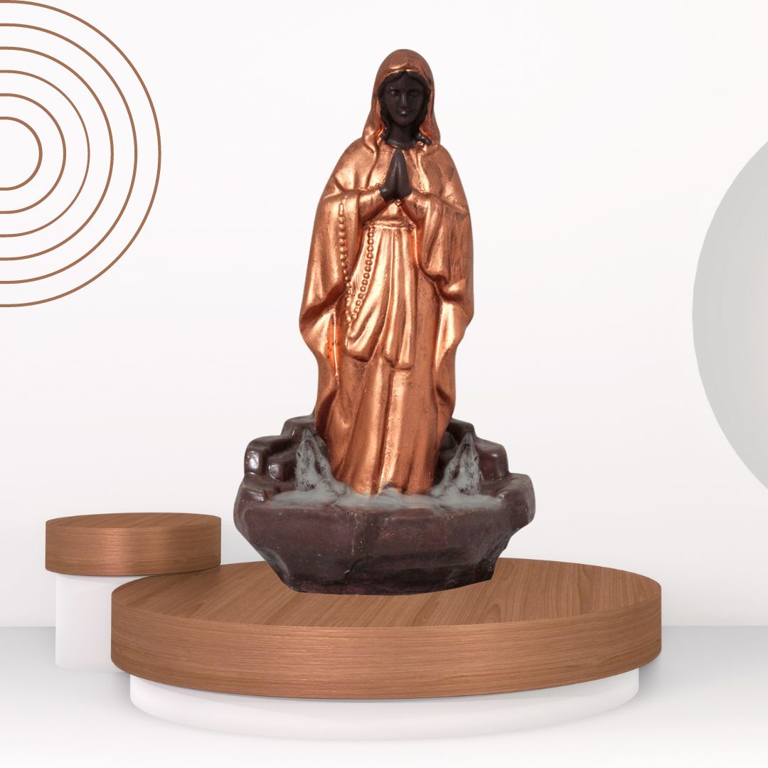 Mother Mary Backflow Smoke Fountain Coffee Copper 20 cm-G57X1145ACNMX