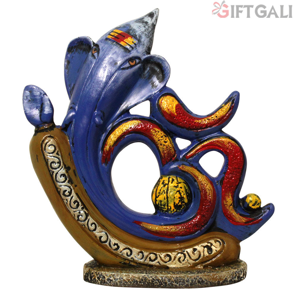 Om Ganesh Modern Art Statue Blue Brown Shaded 20 cm-G57X1164NALMX