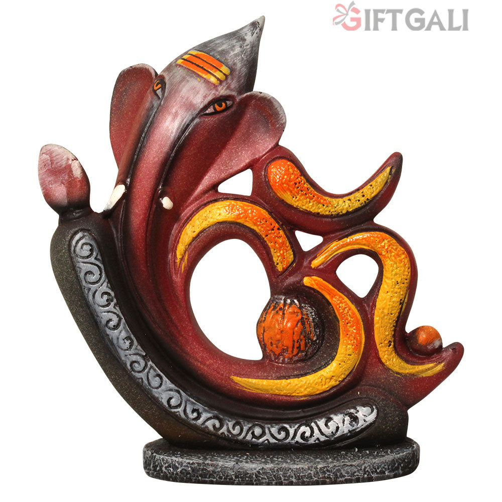 Om Ganesh Modern Art Statue Multicolor Red 20 cm-G57X1164RYLMX