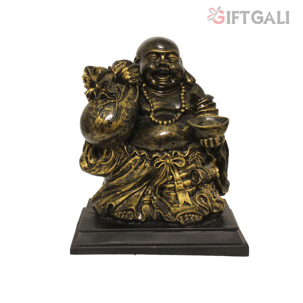 Potli Laughing Buddha Figurine Bronze Antique 29 cm-G57R1074BBAGX