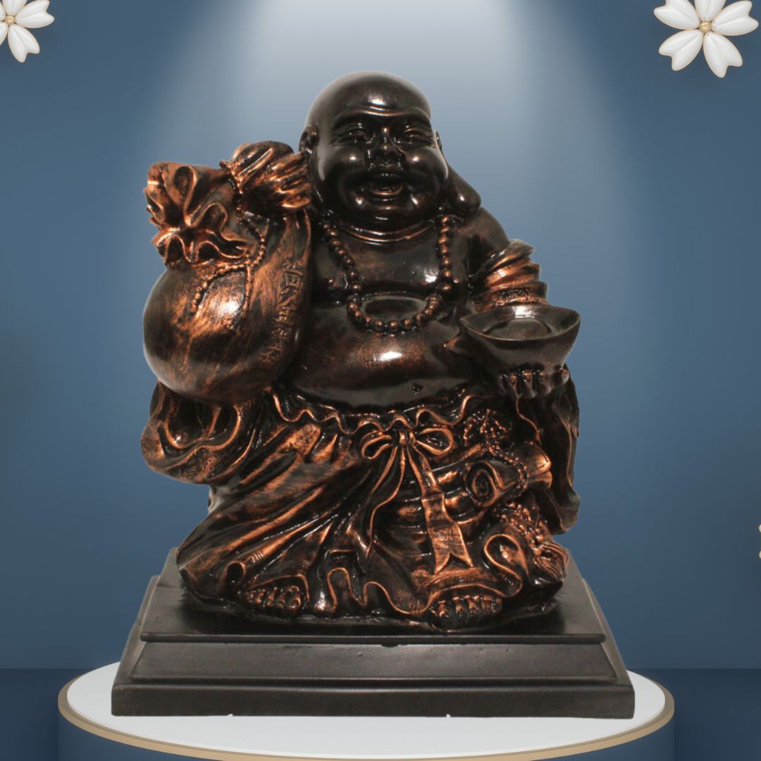 Potli Laughing Buddha Figurine Copper Antique 29 cm-G57R1074CCAGX