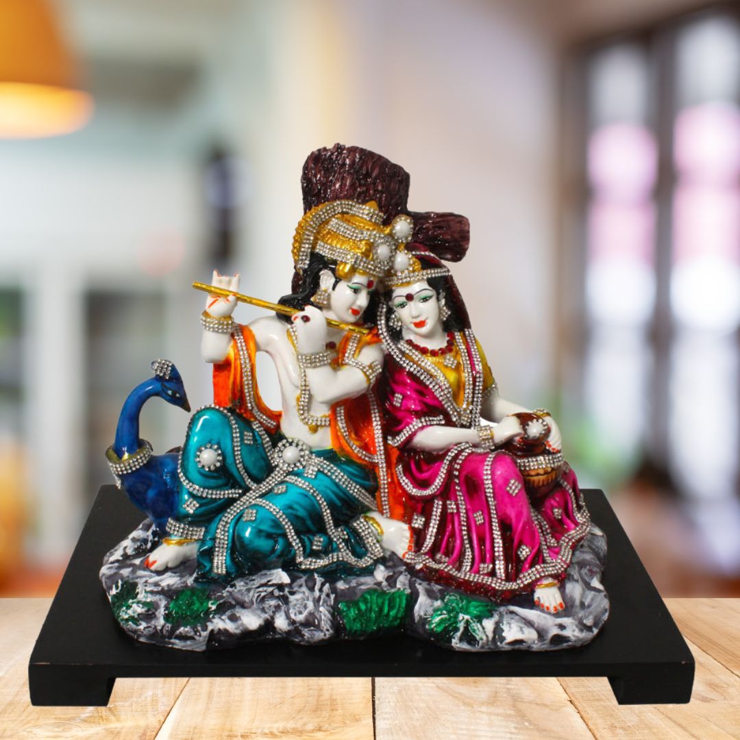 Radha Krishna Showpiece Figurine White Multicolor 25 cm-G57W1261WMLGZ