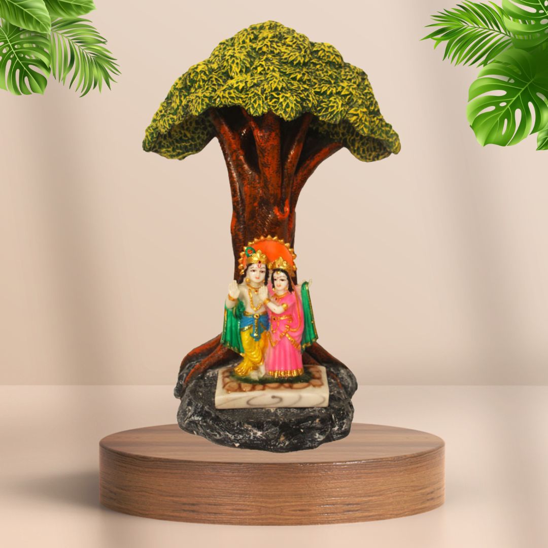 Radha Krishna Tree Showpiece Antique 44 cm G57X1321HAMG2-71X208M