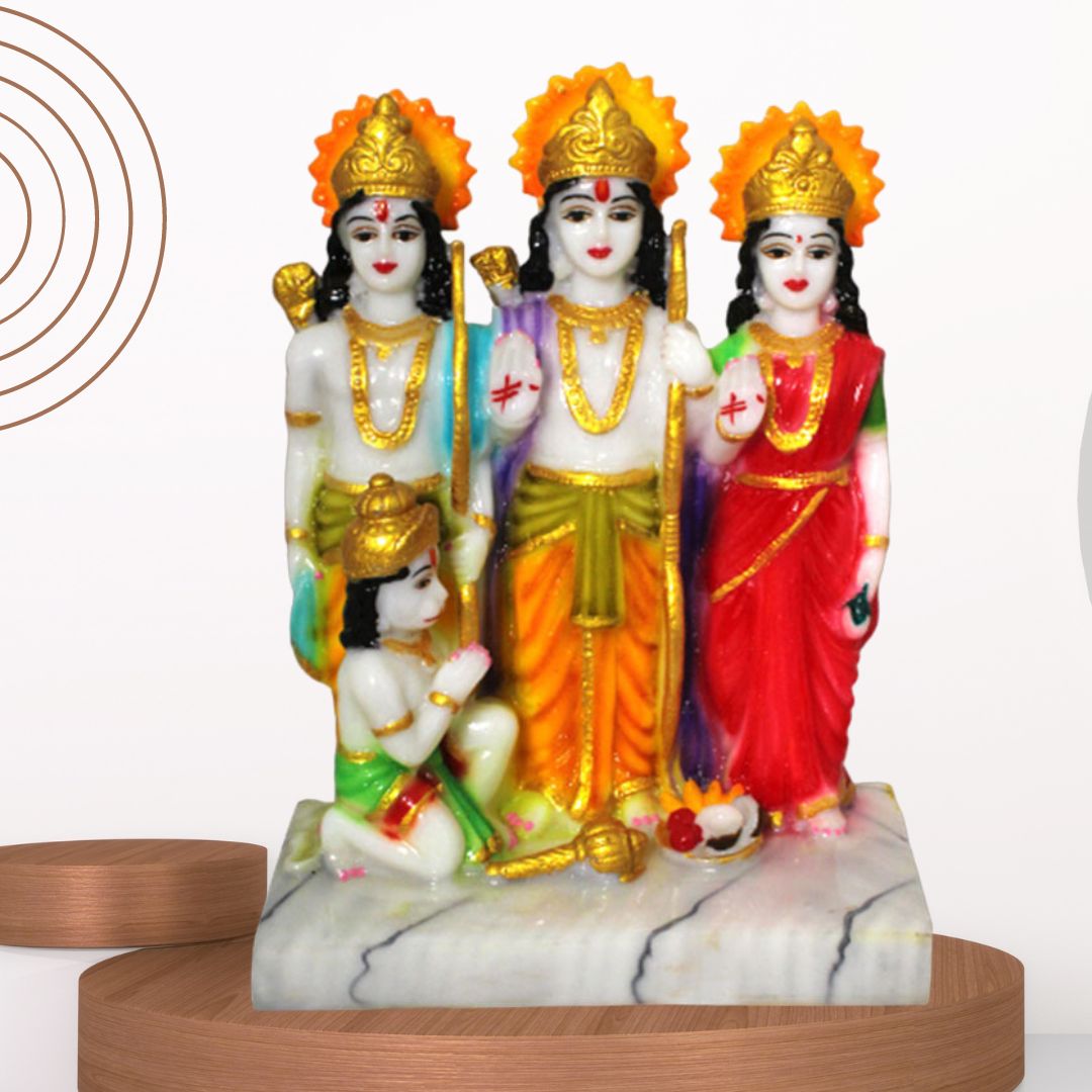 Religious Ram Darbar Statue Marble Look 18 cm-G57X1295WMCGX