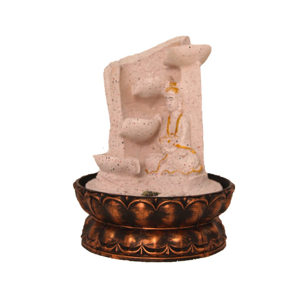 Tabletop Diya Buddha Water Fountain 26 cm G57X0457PGDMX