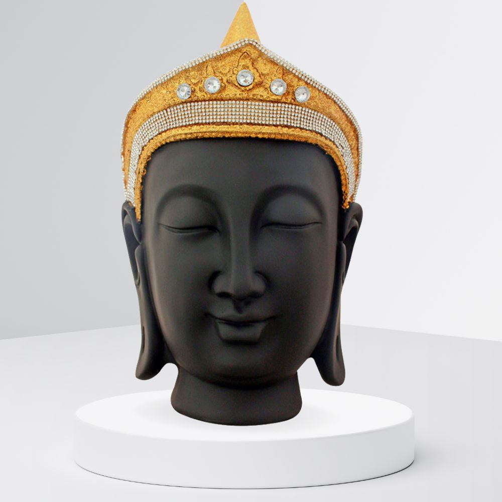 Taj Buddha Face Statue Glitter Matt Finish 30 cm-G57X1065KGGMZ